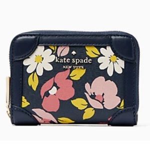 Kate Spade Navy Blue Medium Floral Bifold Wallet - NWOT